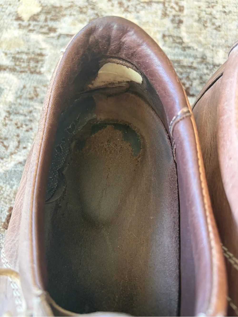 Allen Edmonds Brown Leather Lace-Up Oxfords with Cream Laces